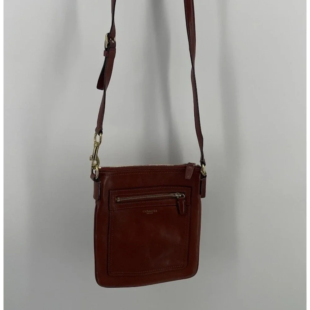 Coach Legacy Cognac Leather Crossbody Bag Purse Brass‎ Hardware Women's
